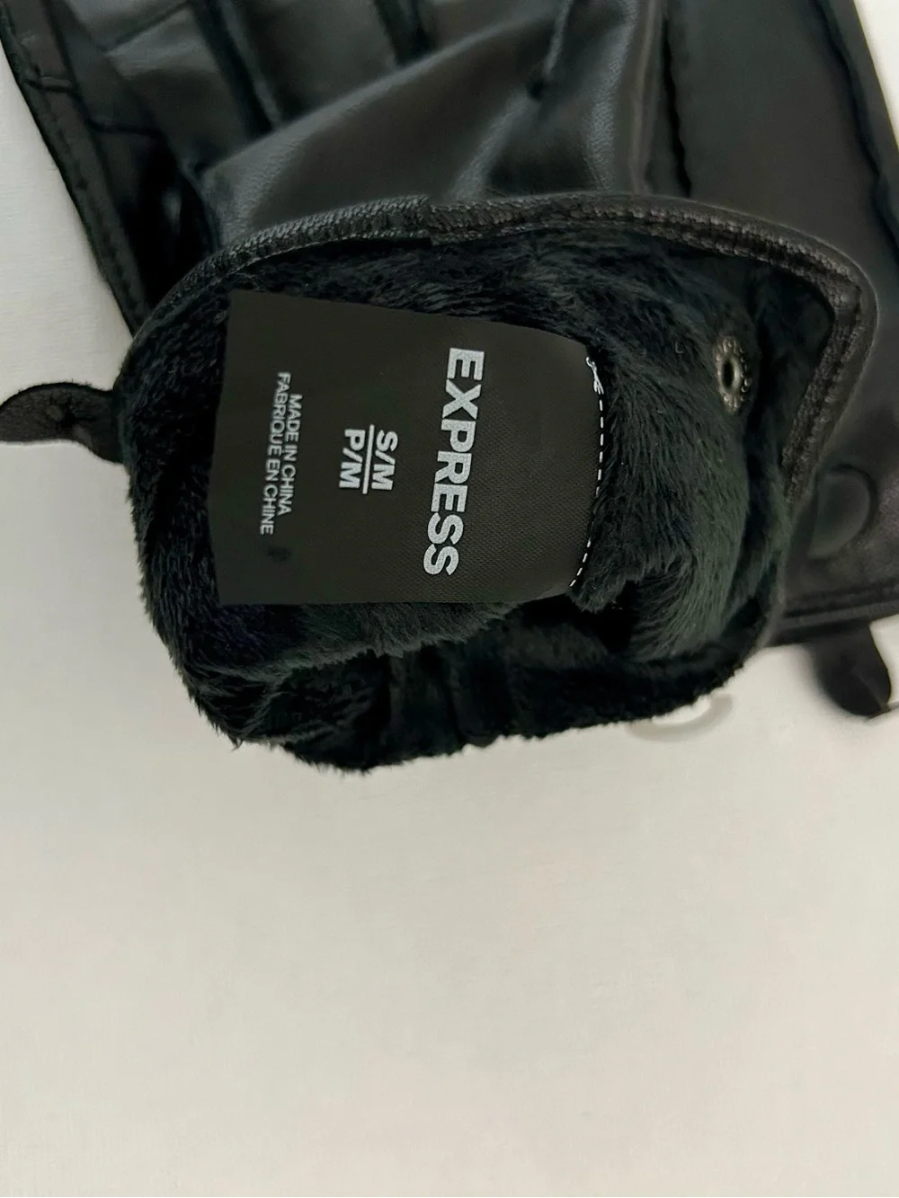 Express Black Leather Men's Gloves